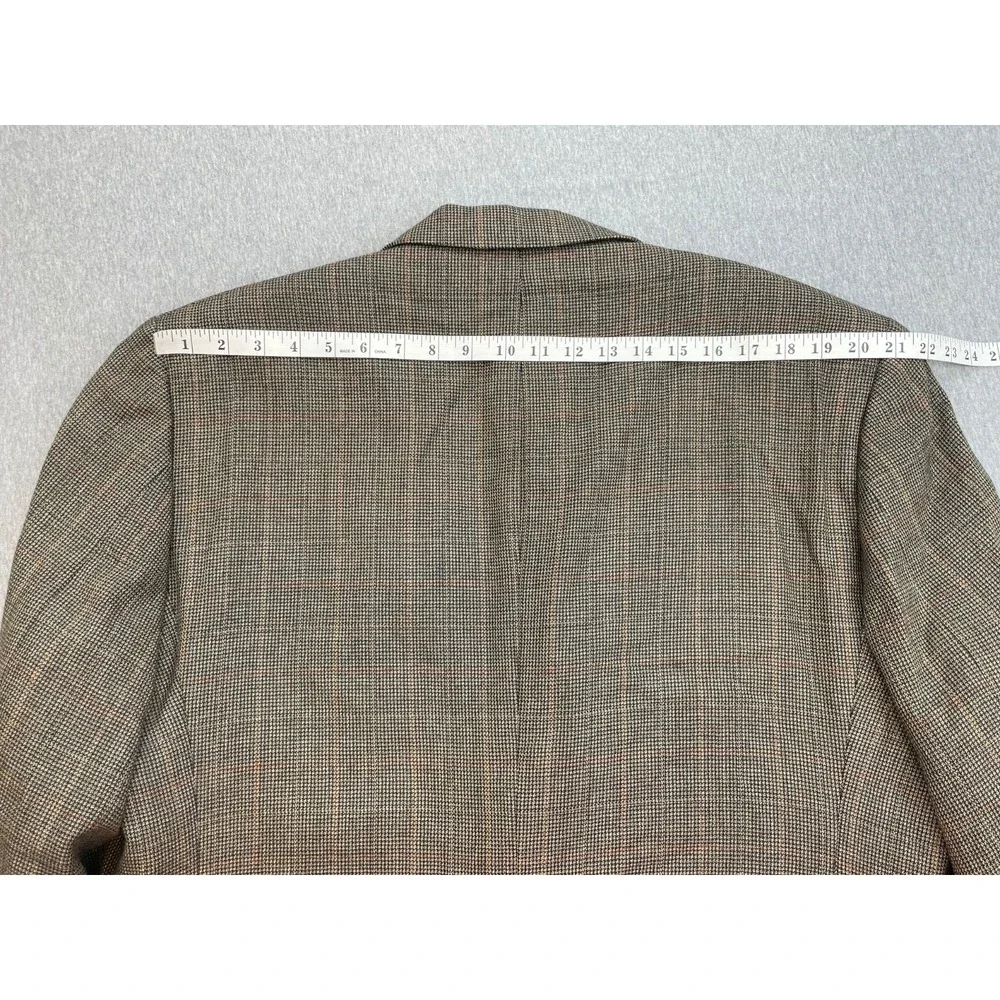 Jos A Bank Blazer Mens 46R Windowpane Houndstooth 100% Wool Single Breast